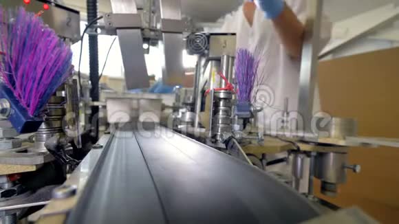自动化现代食品生产输送机4K视频的预览图