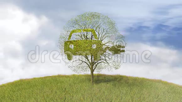 象征电动车在树上落叶视频的预览图
