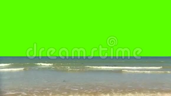 绿色屏幕背景上的海浪视频的预览图