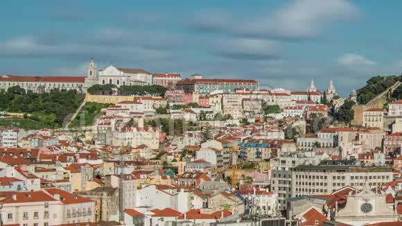 里斯本葡萄牙的天际线圣乔治城堡视频的预览图