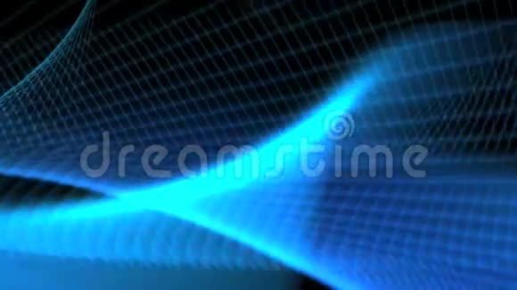 带有移动曲线的抽象蓝色背景视频的预览图