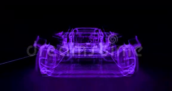 4K未来派紫色轿车的抽象动画视频的预览图