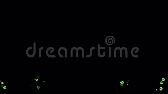 绿色点漂浮起来发光粒子和圆圈VJ背景视频的预览图
