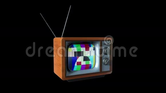 旧电视溶解成新电视对黑色静态相机股票镜头视频的预览图