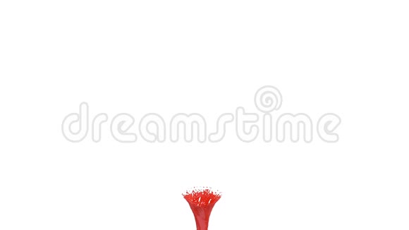 红色液体龙卷风漂亮的彩色颜料旋转孤立透明的液体旋涡如旋风三维动画视频的预览图