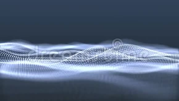 数字波背景摘要标题动画的粒子无缝视频的预览图