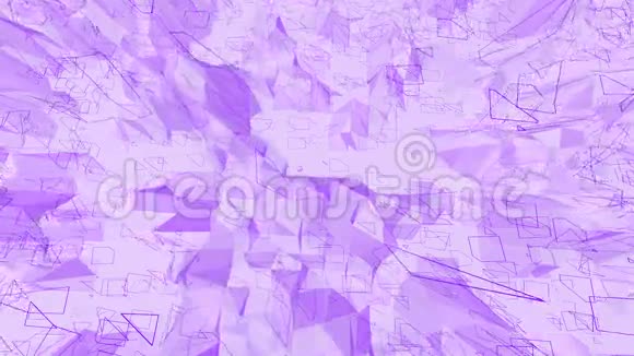 紫色或紫色低聚波动表面作为简单的背景紫罗兰几何振动环境或脉动视频的预览图