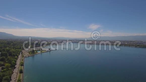 瑞士日内瓦的湖景视频的预览图