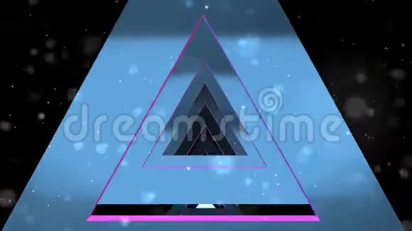 蓝色三角形爱隧道循环视频的预览图