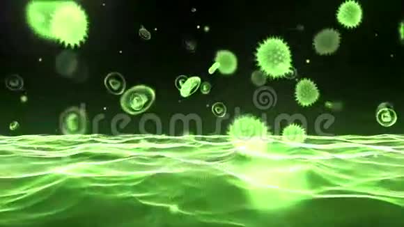 绿色病毒流经血液视频的预览图