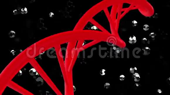 黑色红色的DNA螺旋视频的预览图