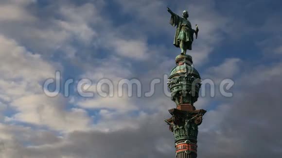 西班牙巴塞罗那的克里斯托弗哥纪念碑视频的预览图
