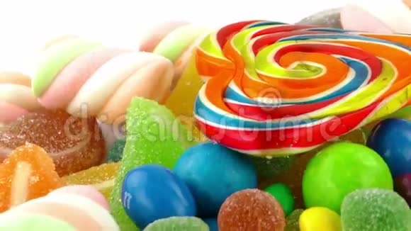 糖果甜果冻棒棒糖美味的甜点视频的预览图