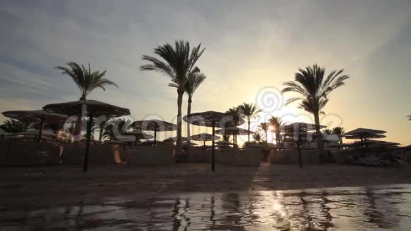 沙滩上的日落红海视频的预览图