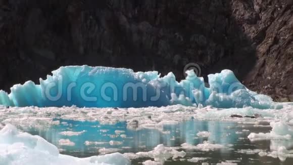 阿拉斯加山水太平洋背景下移动浮冰视频的预览图