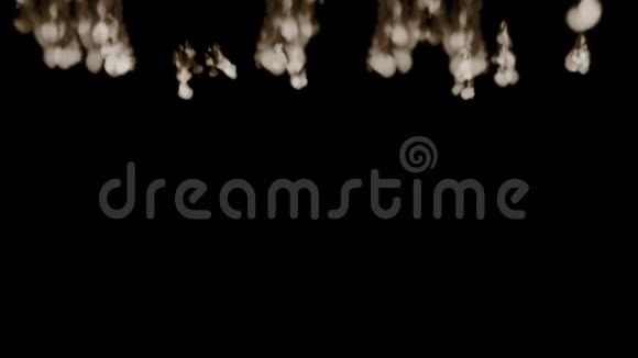 在黑色背景上隔离的烟雾烟雾模拟的三维渲染许多溪流视频的预览图