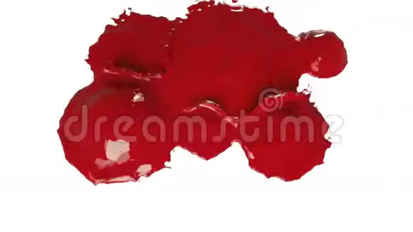 红色的水滴落在白色的上面彩色油漆视频的预览图