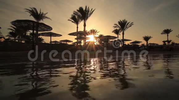 沙滩上的日落红海视频的预览图