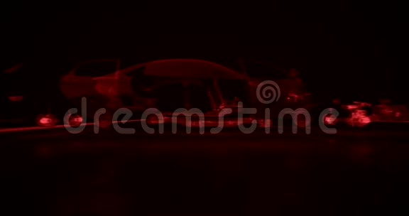 4K未来派红色轿车的抽象动画视频的预览图