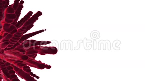 墨水滴红色墨水螺栓油漆体积影响墨水在水或大量烟雾在空气中与合成的VFX视频的预览图