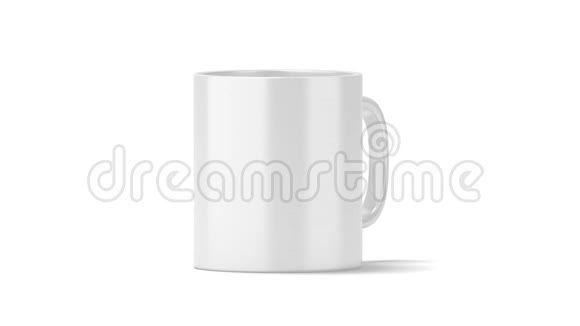 空白白色咖啡杯模拟孤立正面视图视频的预览图