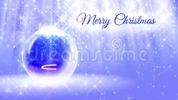 由闪闪发光的微粒和在雪花中闪闪发光的3d圣诞树为圣诞快乐提供明亮的组成视频的预览图