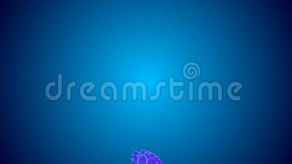 3蓝色背景下发光墨水的多色流动在水中缓慢运动的D动画冷色的墨水视频的预览图