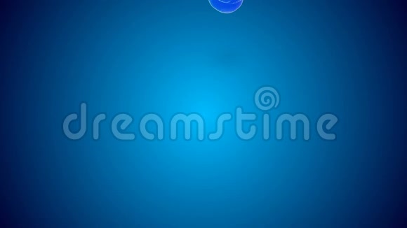 3蓝色背景下发光墨水的多色流动在水中缓慢运动的D动画冷色的墨水视频的预览图