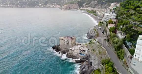 意大利阿马尔菲海岸美丽的鸟瞰图视频的预览图
