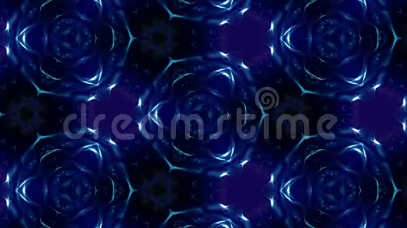 粒子的复杂蓝色组成形成周期性结构以粒子为科幻背景的三维循环动画视频的预览图