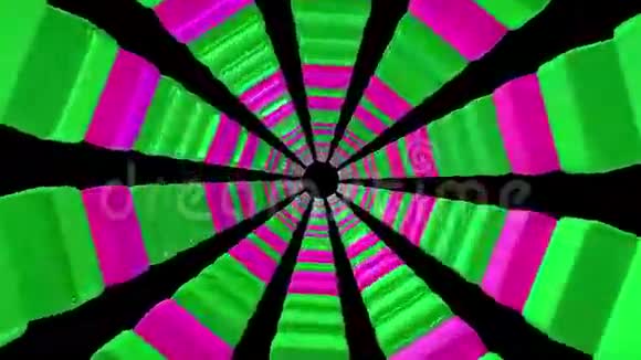 黑色的紫色和绿色立方体隧道视频的预览图