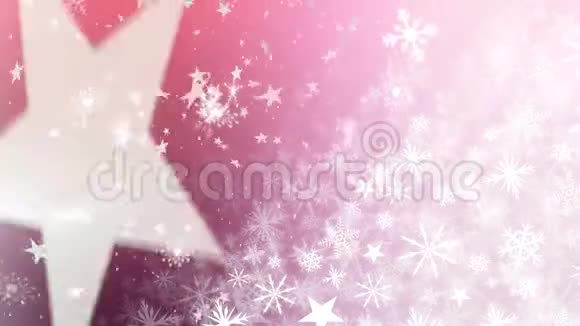 落在粉红色背景上的雪视频的预览图