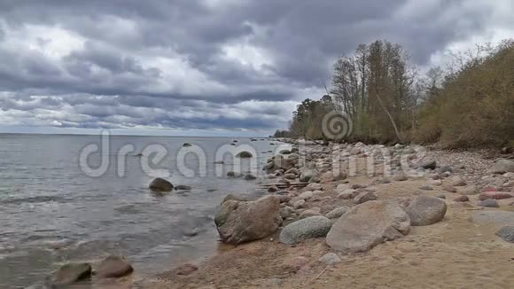 波罗的海海岸海滩KurzemeRoja视频的预览图