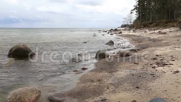 波罗的海海岸海滩KurzemeRoja视频的预览图