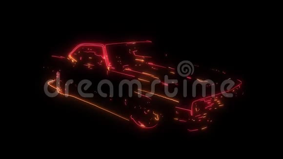 老式跑车视频激光动画视频的预览图