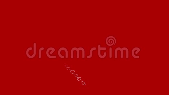 红色背景的浪漫白心动画视频的预览图