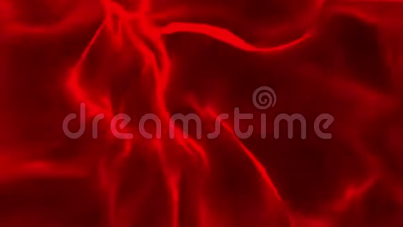 红色抽象表面的粒子在黑色上缓慢移动3D渲染视频的预览图