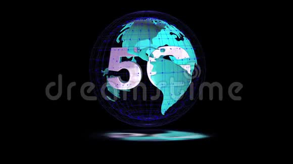 5g符号在地球模型内旋转视频循环视频的预览图