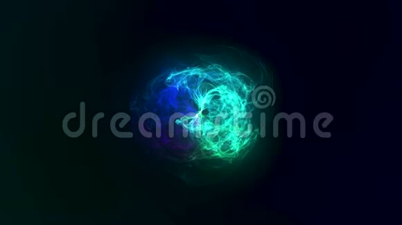 抽象的火球背景与发光旋转背景发光的球体有光圈的圆形框架视频的预览图