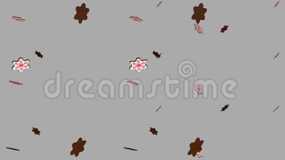 循环圣诞饼干雨坠落饼干圣诞节背景视频的预览图