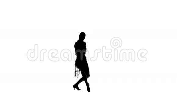 独奏女人是交际舞的舞蹈元素剪影工作室视频的预览图