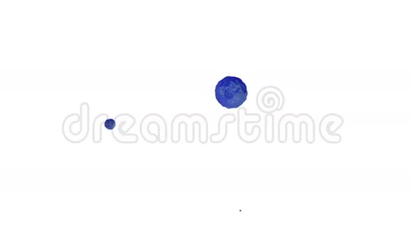 蓝色墨水滴落在白色表面三维渲染液体与非常高的细节和阿尔法掩模合成口头视频的预览图