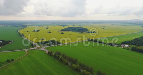 令人惊叹的夏季景观的空中镜头上面的田野和草地视频的预览图