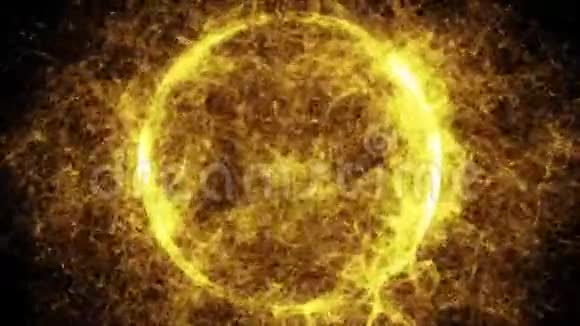 闪烁的金粒子粒子的随机运动在愉快的放松背景下带有波克的闪烁粒子视频的预览图