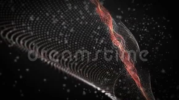 波和粒子慢运动的未来动画4096x2304环4K视频的预览图