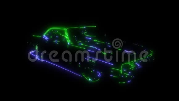老式跑车视频激光动画视频的预览图