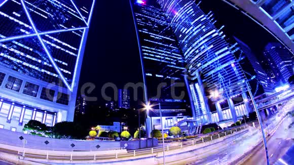 香港城市之夜时光放大射击视频的预览图