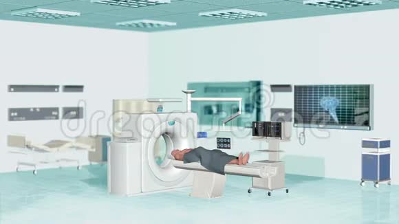 医院的核磁共振扫描摄像机扫描库存录像视频的预览图