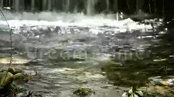 河流瀑布般的纯净水山视频的预览图
