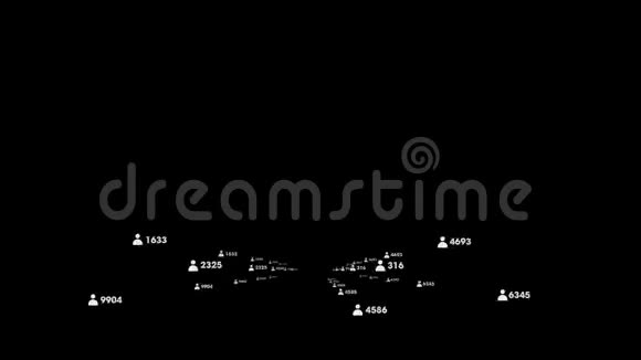 黑色背景上的连接网络视频的预览图